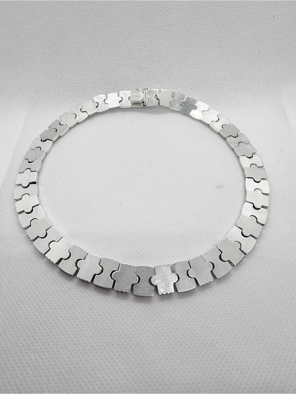 Sterling Silver Link Choker Necklace - Polished Silver - Picture 2 of 16
